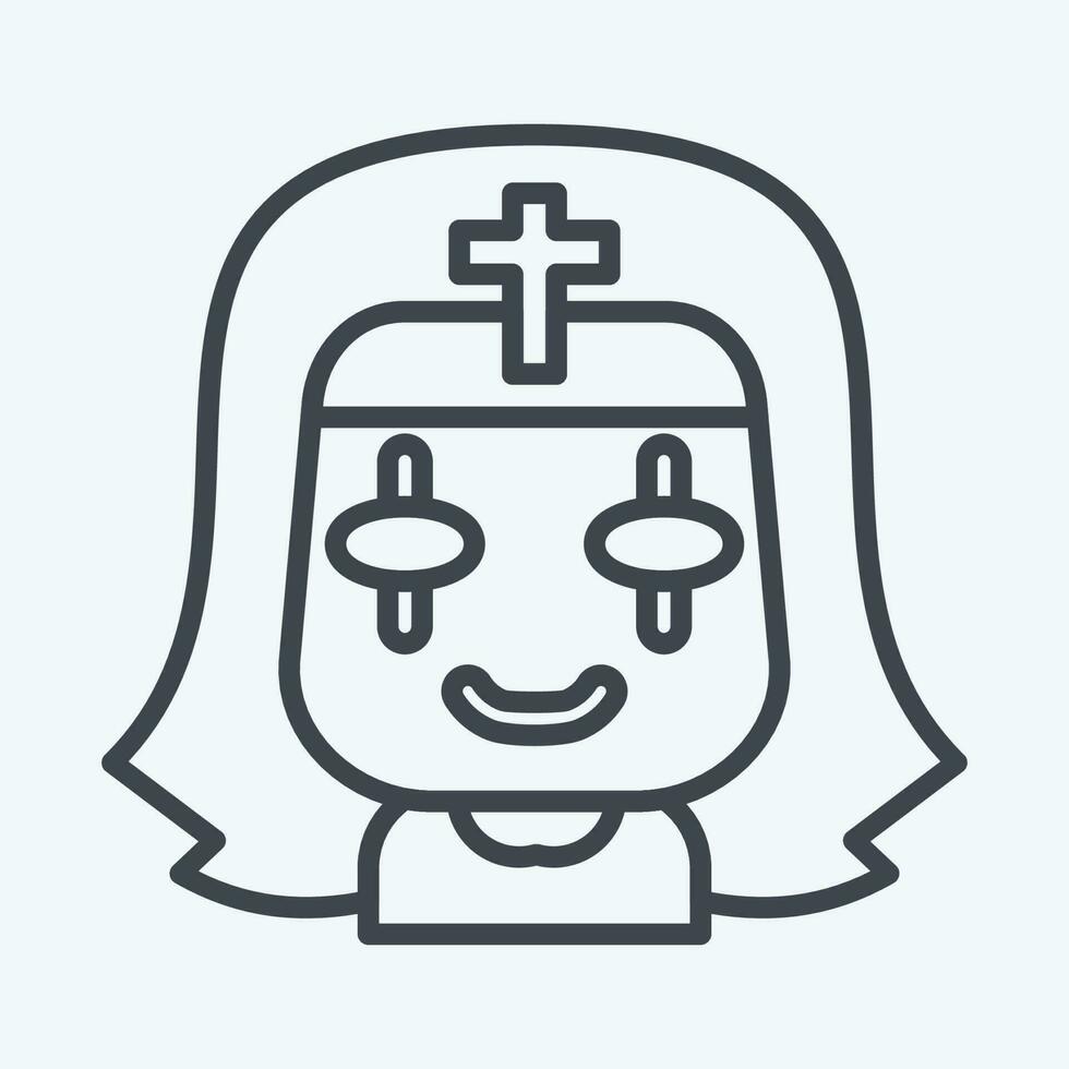 Icon Nun. related to Halloween symbol. line style. simple design editable. simple illustration vector