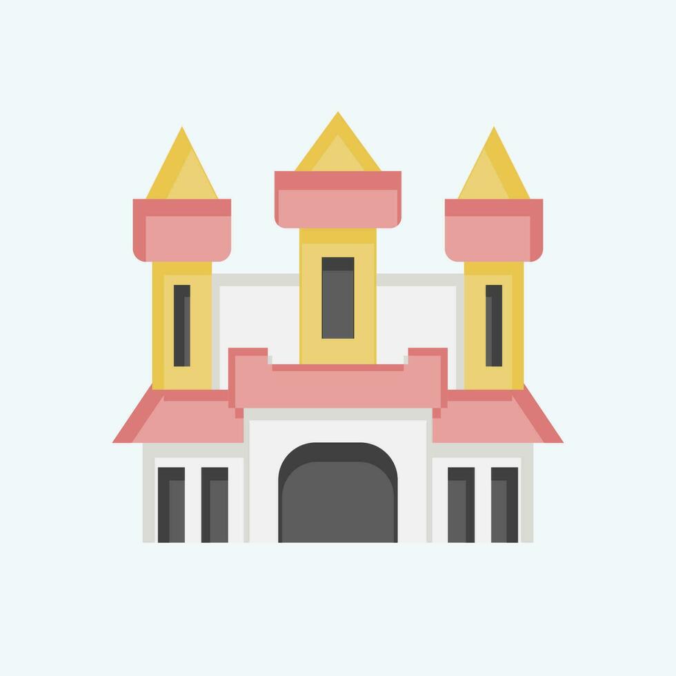 Icon Castle. related to Halloween symbol. flat style. simple design editable. simple illustration vector