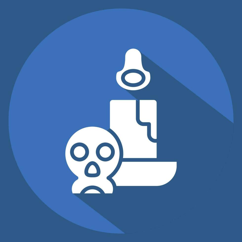 Icon Candle. related to Halloween symbol. long shadow style. simple design editable. simple illustration vector