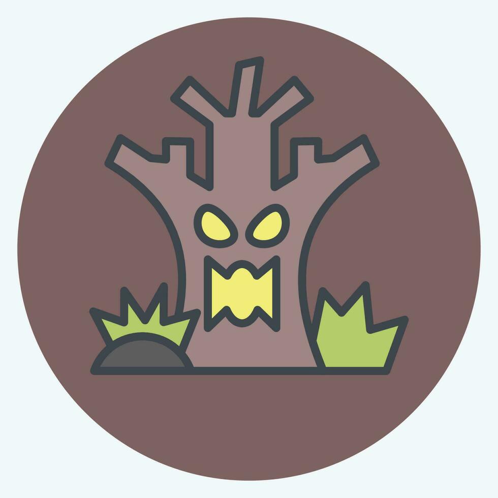 Icon Death Tree. related to Halloween symbol. color mate style. simple design editable. simple illustration vector