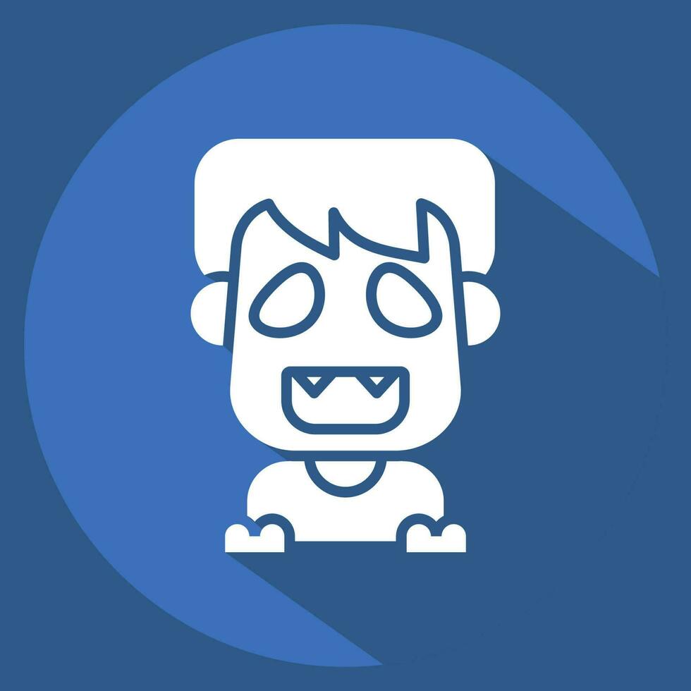 Icon Ghost. related to Halloween symbol. long shadow style. simple design editable. simple illustration vector