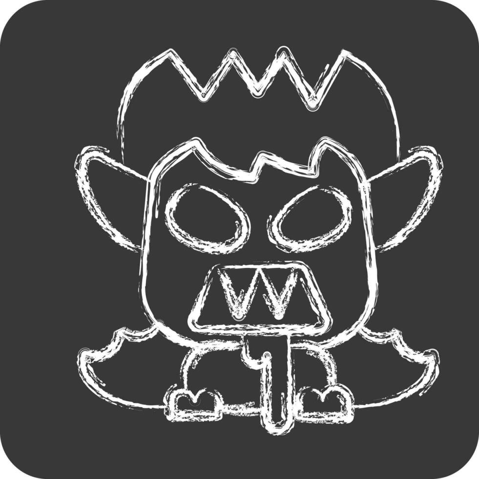 Icon Vampire. related to Halloween symbol. chalk Style. simple design editable. simple illustration vector
