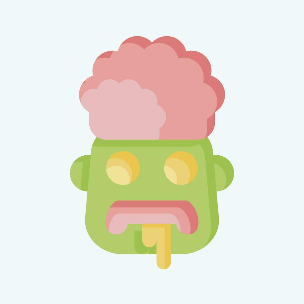 icono cerebro. relacionado a Víspera de Todos los Santos símbolo. plano estilo. sencillo diseño editable. sencillo ilustración vector