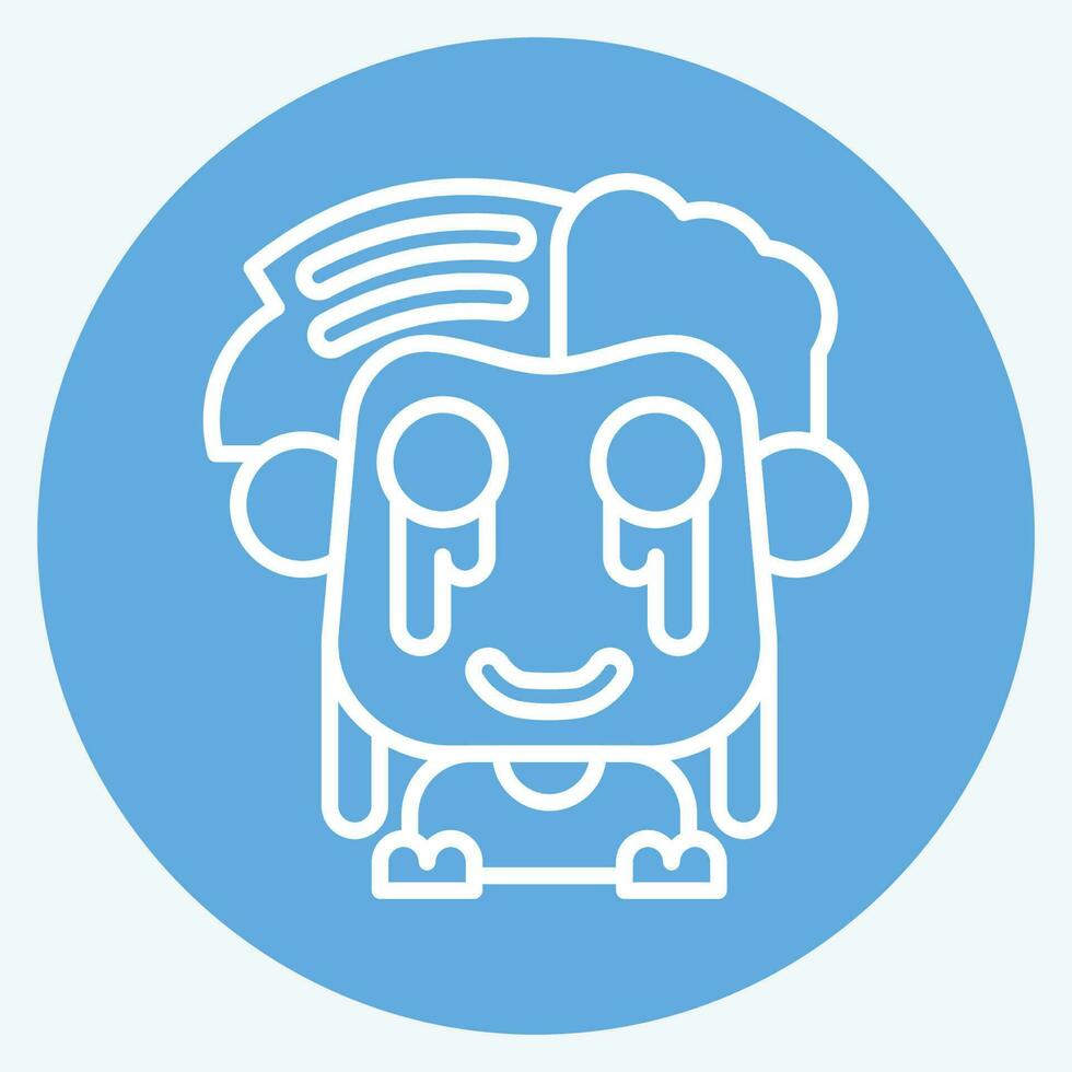 Icon Zombie. related to Halloween symbol. blue eyes style. simple design editable. simple illustration vector