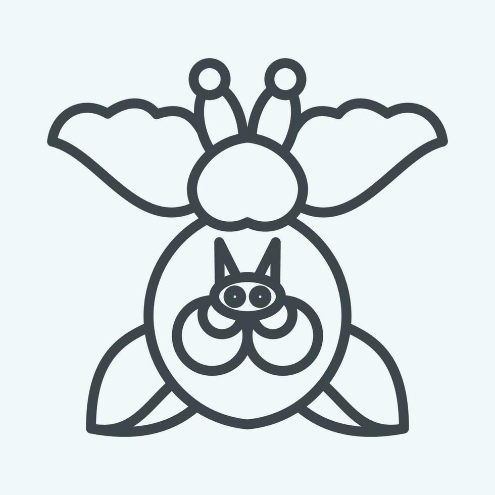 Icon Bat. related to Halloween symbol. line style. simple design editable. simple illustration vector