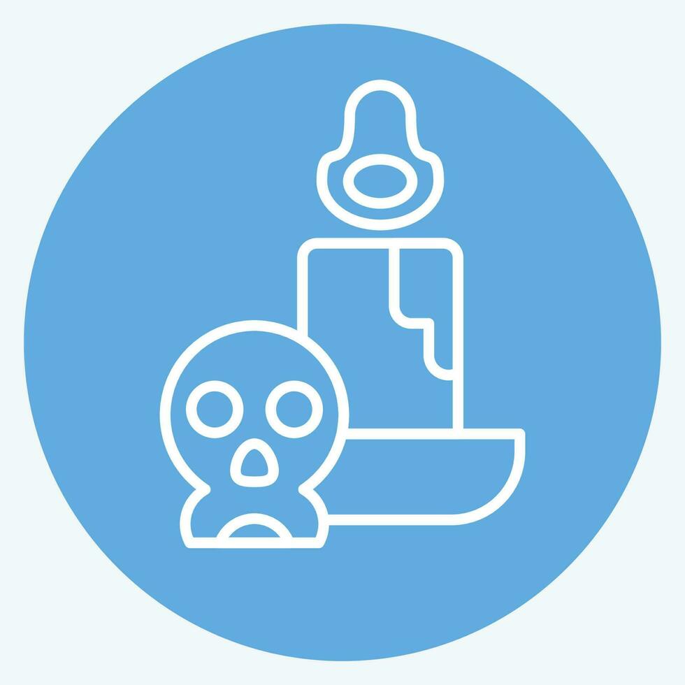 Icon Candle. related to Halloween symbol. blue eyes style. simple design editable. simple illustration vector