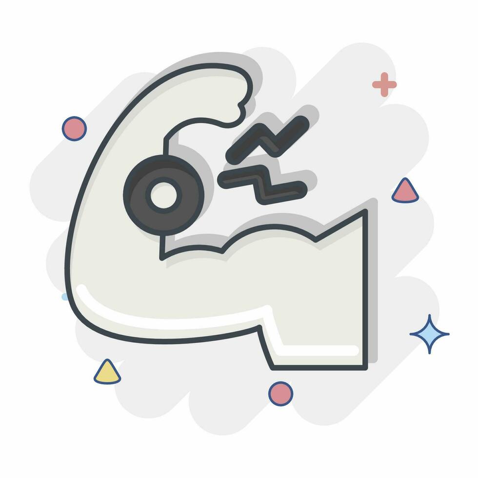 Icon Arm. related to Body Ache symbol. comic style. simple design editable. simple illustration vector