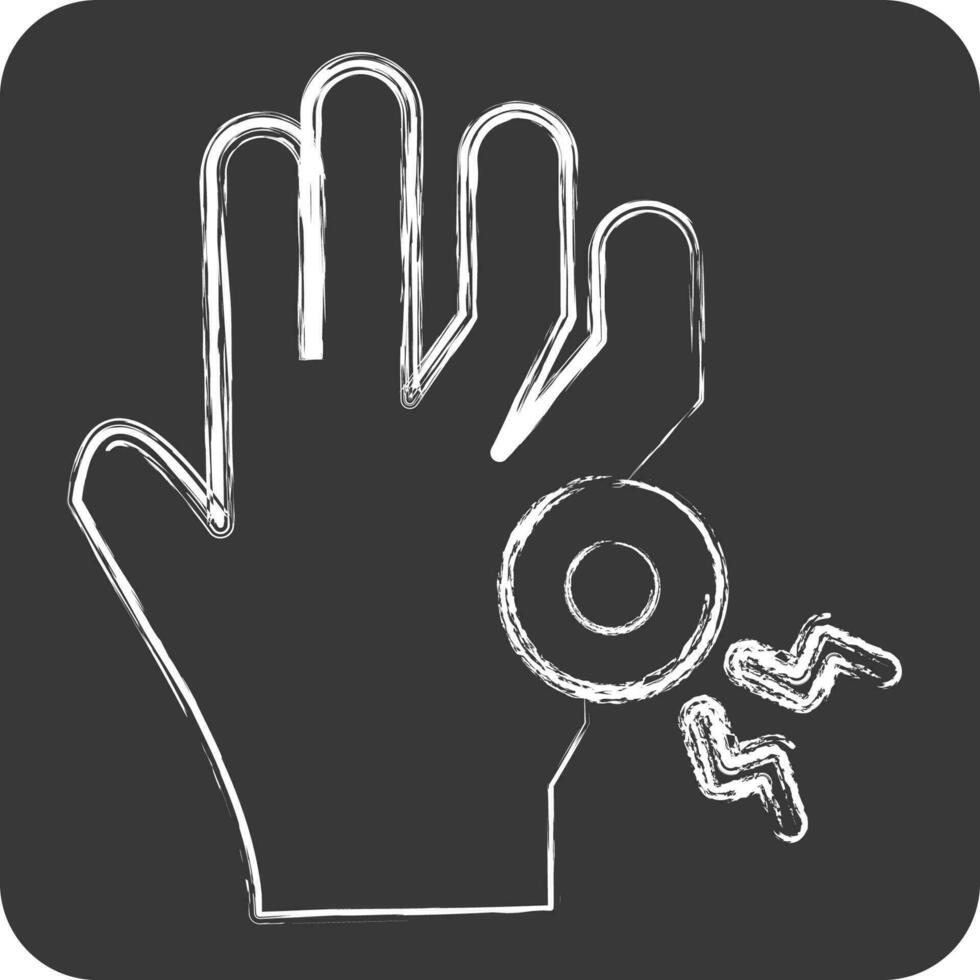 icono dedo. relacionado a cuerpo dolor símbolo. tiza estilo. sencillo diseño editable. sencillo ilustración vector