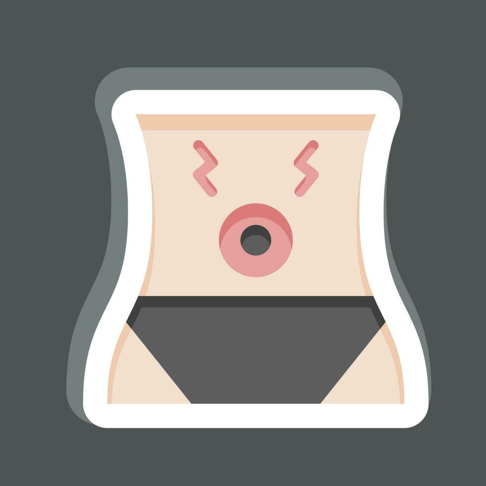 Sticker Abdominal Pain. related to Body Ache symbol. simple design editable. simple illustration vector