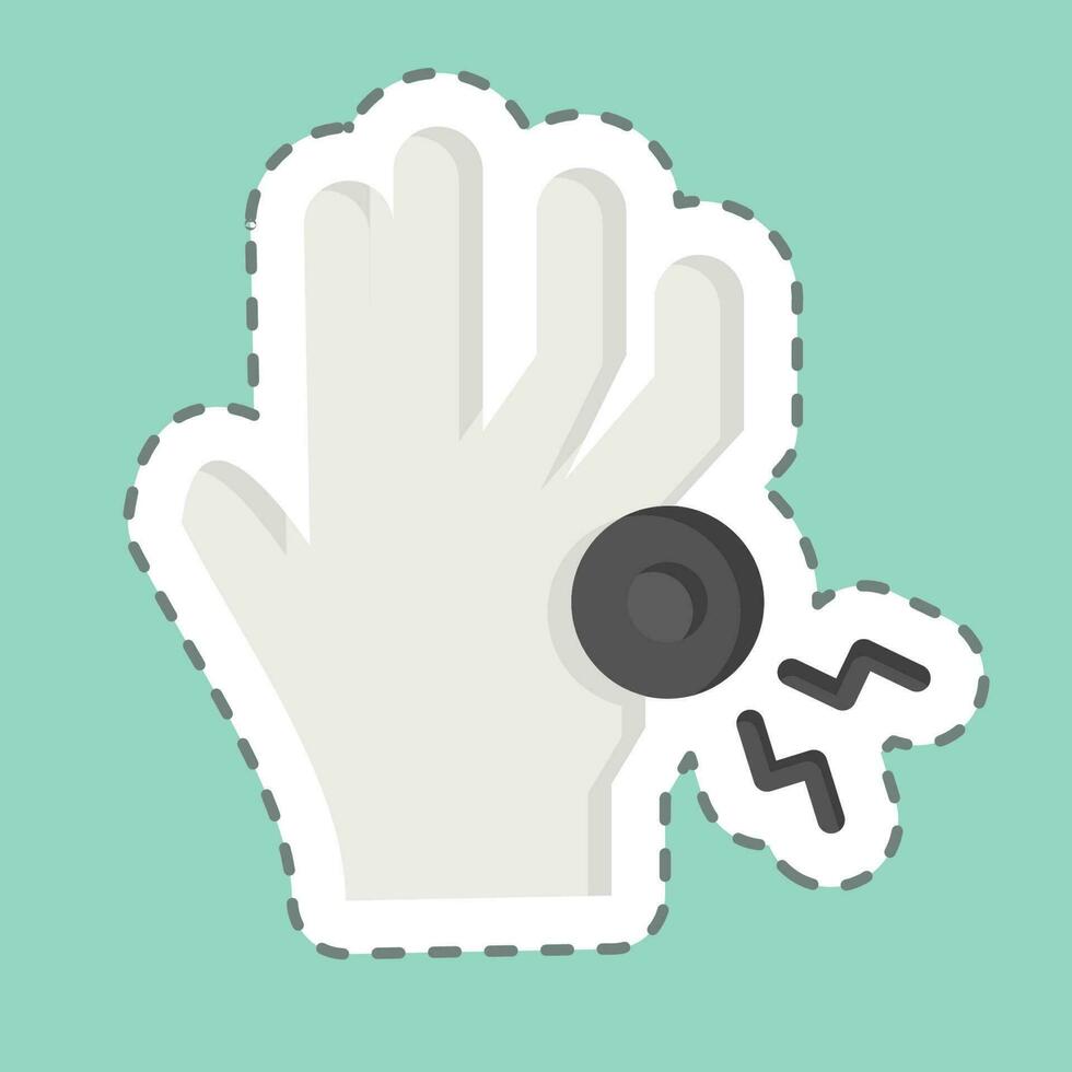 Sticker line cut Finger. related to Body Ache symbol. simple design editable. simple illustration vector