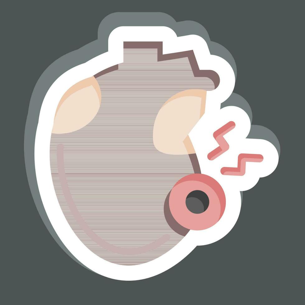 Sticker Heartache. related to Body Ache symbol. simple design editable. simple illustration vector