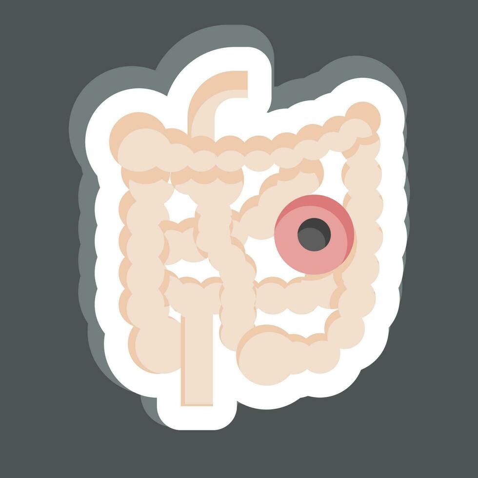 Sticker Bowels. related to Body Ache symbol. simple design editable. simple illustration vector