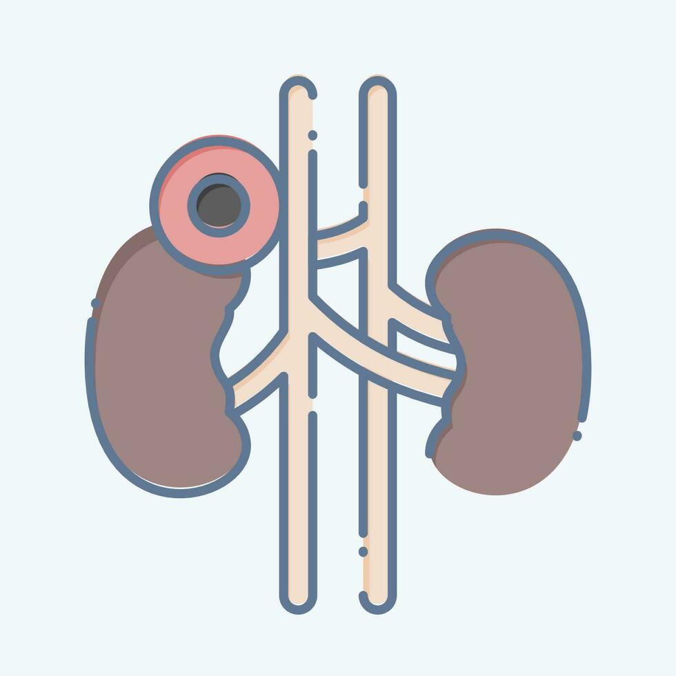 Icon Kidney. related to Body Ache symbol. doodle style. simple design editable. simple illustration vector