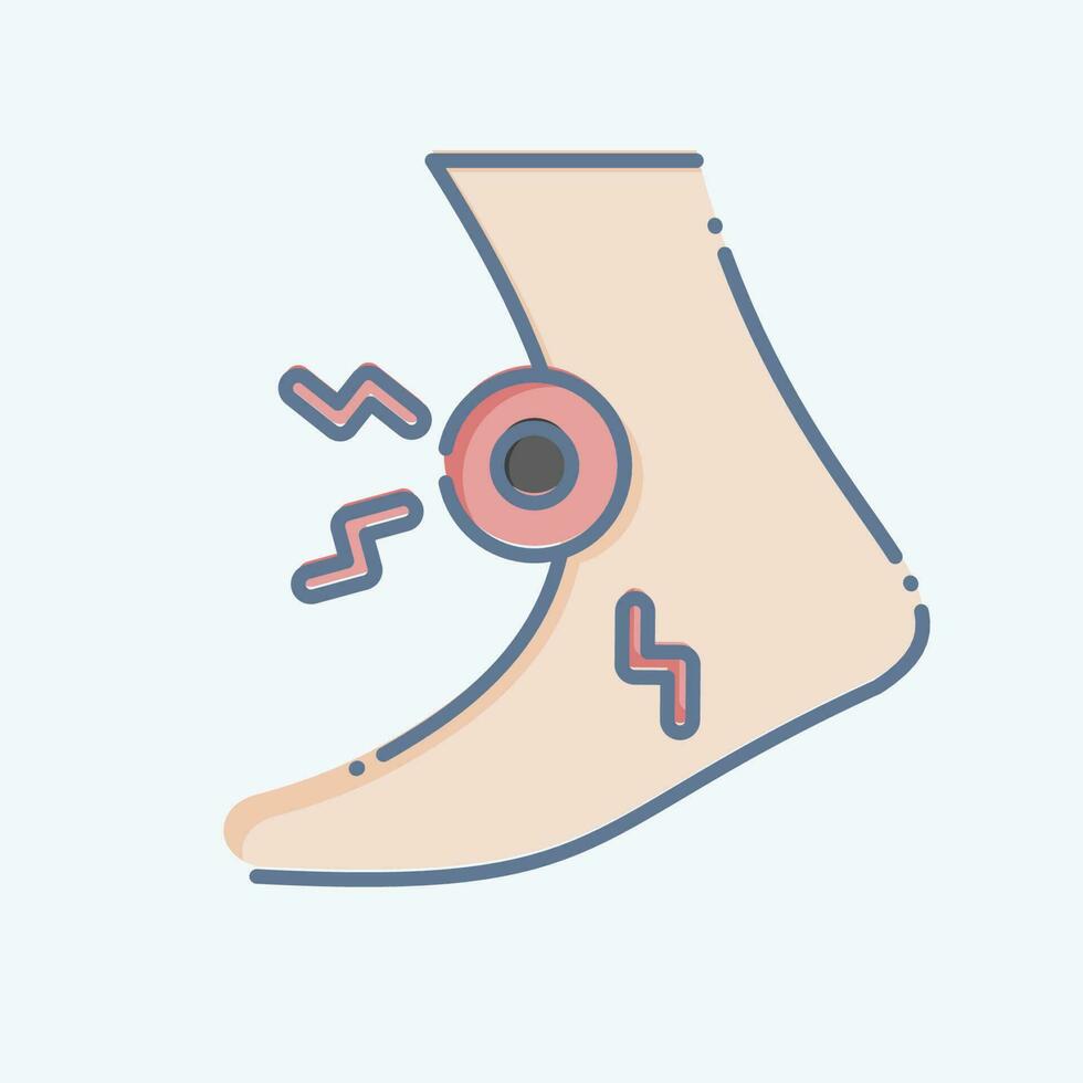 Icon Foot. related to Body Ache symbol. doodle style. simple design editable. simple illustration vector