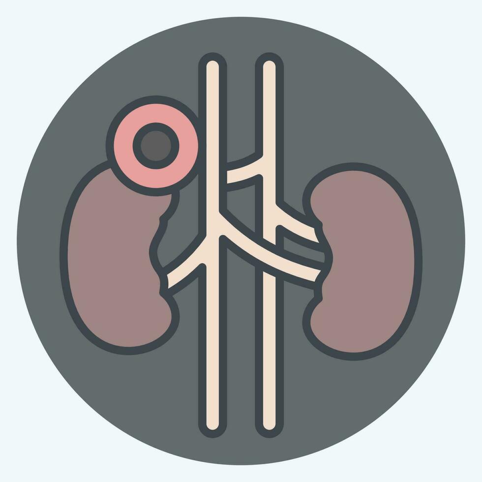 Icon Kidney. related to Body Ache symbol. color mate style. simple design editable. simple illustration vector