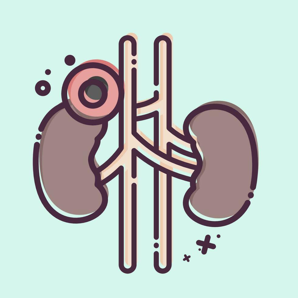 Icon Kidney. related to Body Ache symbol. MBE style. simple design editable. simple illustration vector