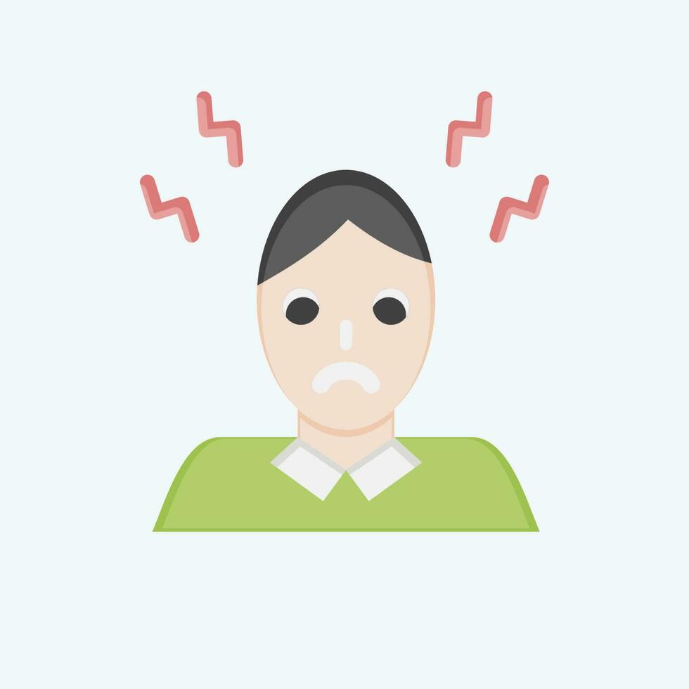 Icon Headache. related to Body Ache symbol. flat style. simple design editable. simple illustration vector