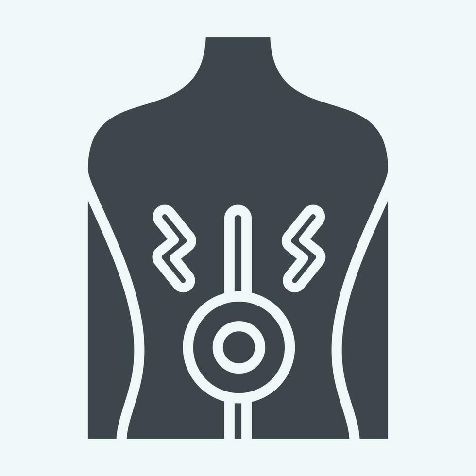 Icon Back Pain. related to Body Ache symbol. glyph style. simple design editable. simple illustration vector