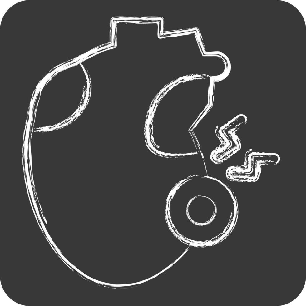 Icon Heartache. related to Body Ache symbol. chalk Style. simple design editable. simple illustration vector