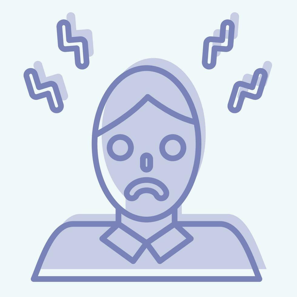 Icon Headache. related to Body Ache symbol. two tone style. simple design editable. simple illustration vector