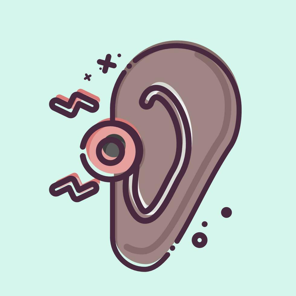 Icon Ear. related to Body Ache symbol. MBE style. simple design editable. simple illustration vector