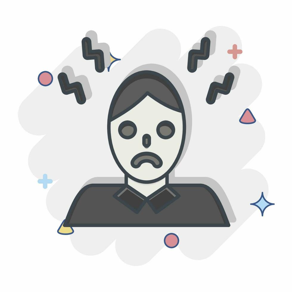 Icon Headache. related to Body Ache symbol. comic style. simple design editable. simple illustration vector