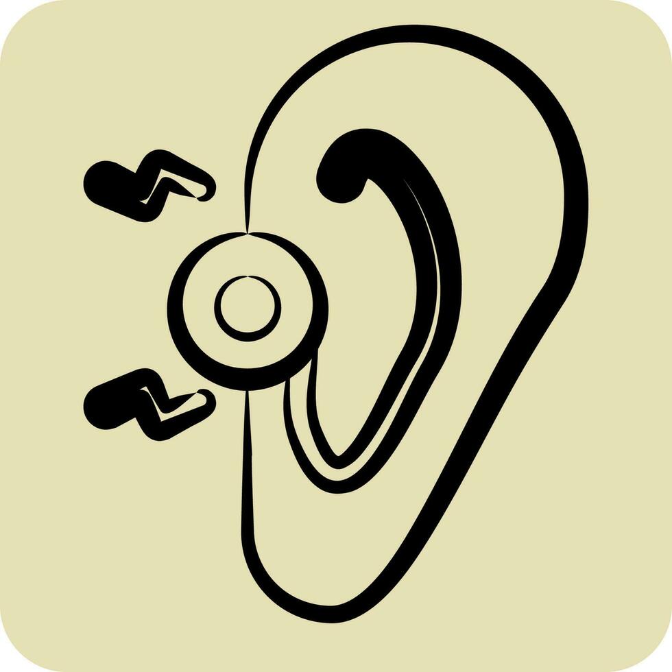 Icon Ear. related to Body Ache symbol. hand drawn style. simple design editable. simple illustration vector