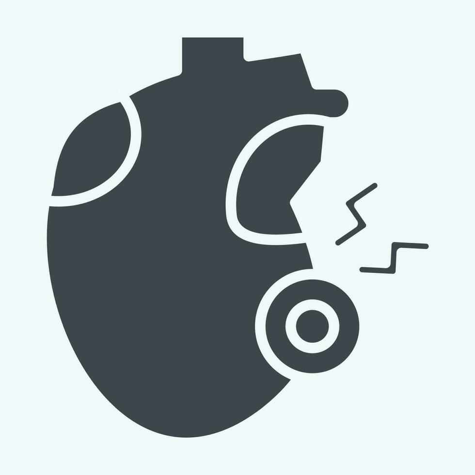 Icon Heartache. related to Body Ache symbol. glyph style. simple design editable. simple illustration vector