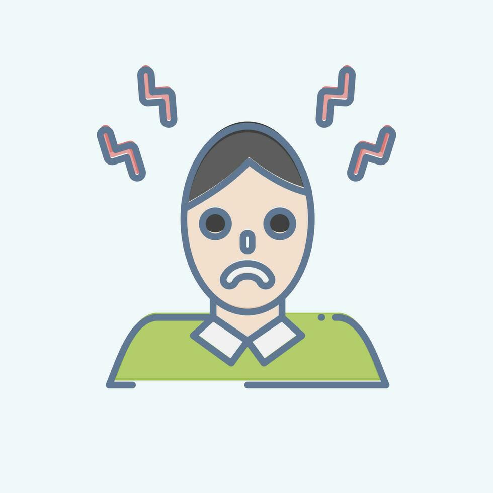 Icon Headache. related to Body Ache symbol. doodle style. simple design editable. simple illustration vector