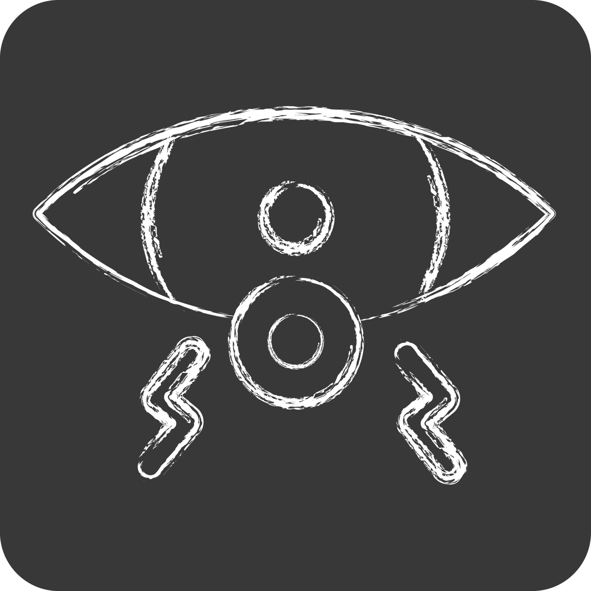 icon-eye-related-to-body-ache-symbol-chalk-style-simple-design