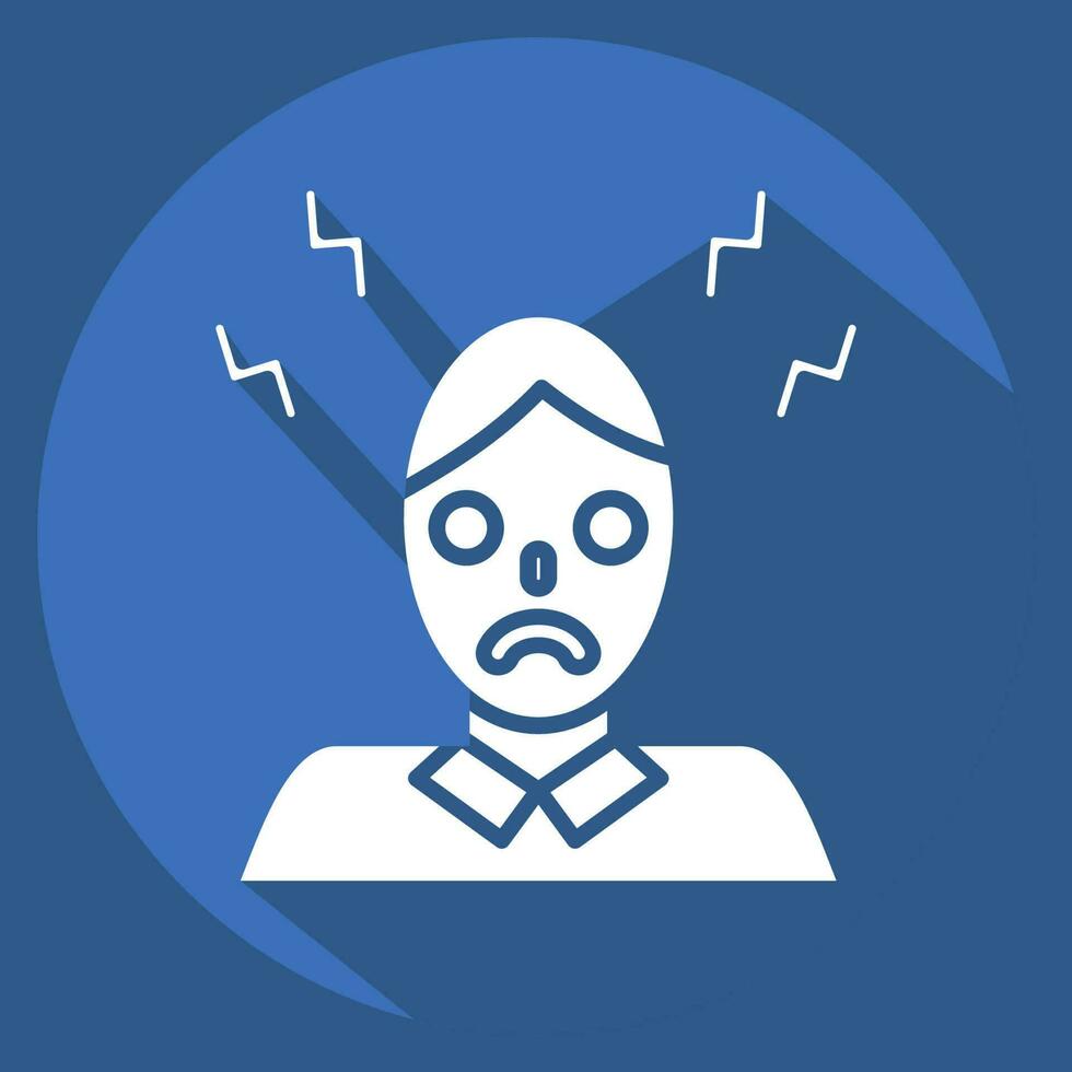 Icon Headache. related to Body Ache symbol. long shadow style. simple design editable. simple illustration vector