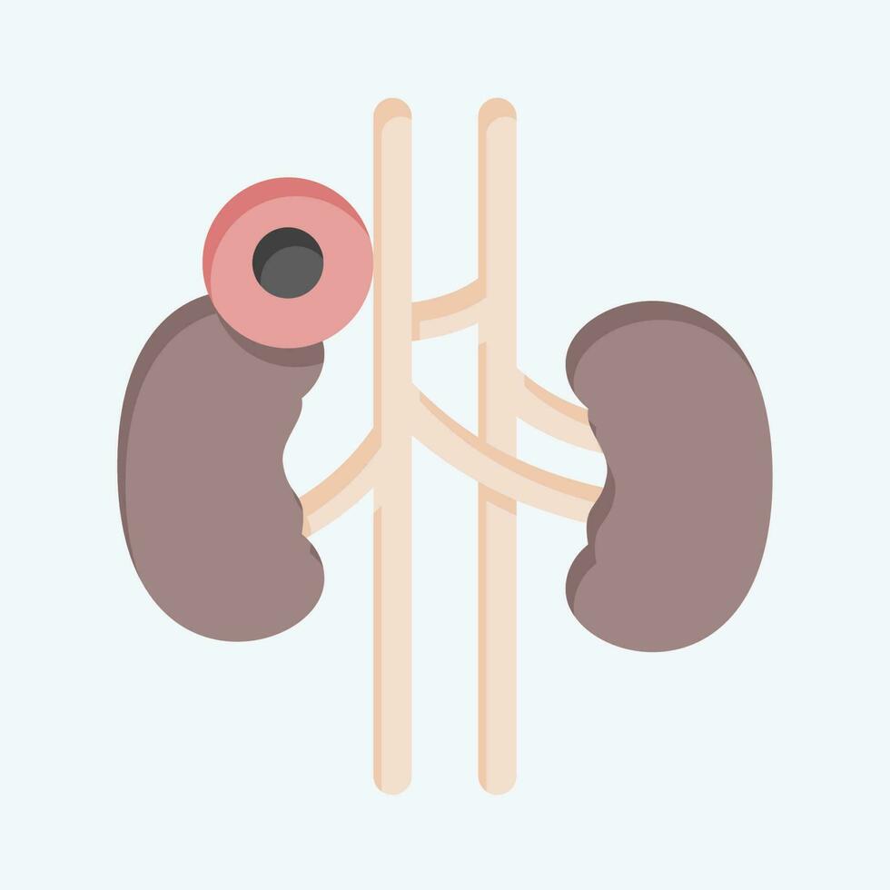 Icon Kidney. related to Body Ache symbol. flat style. simple design editable. simple illustration vector