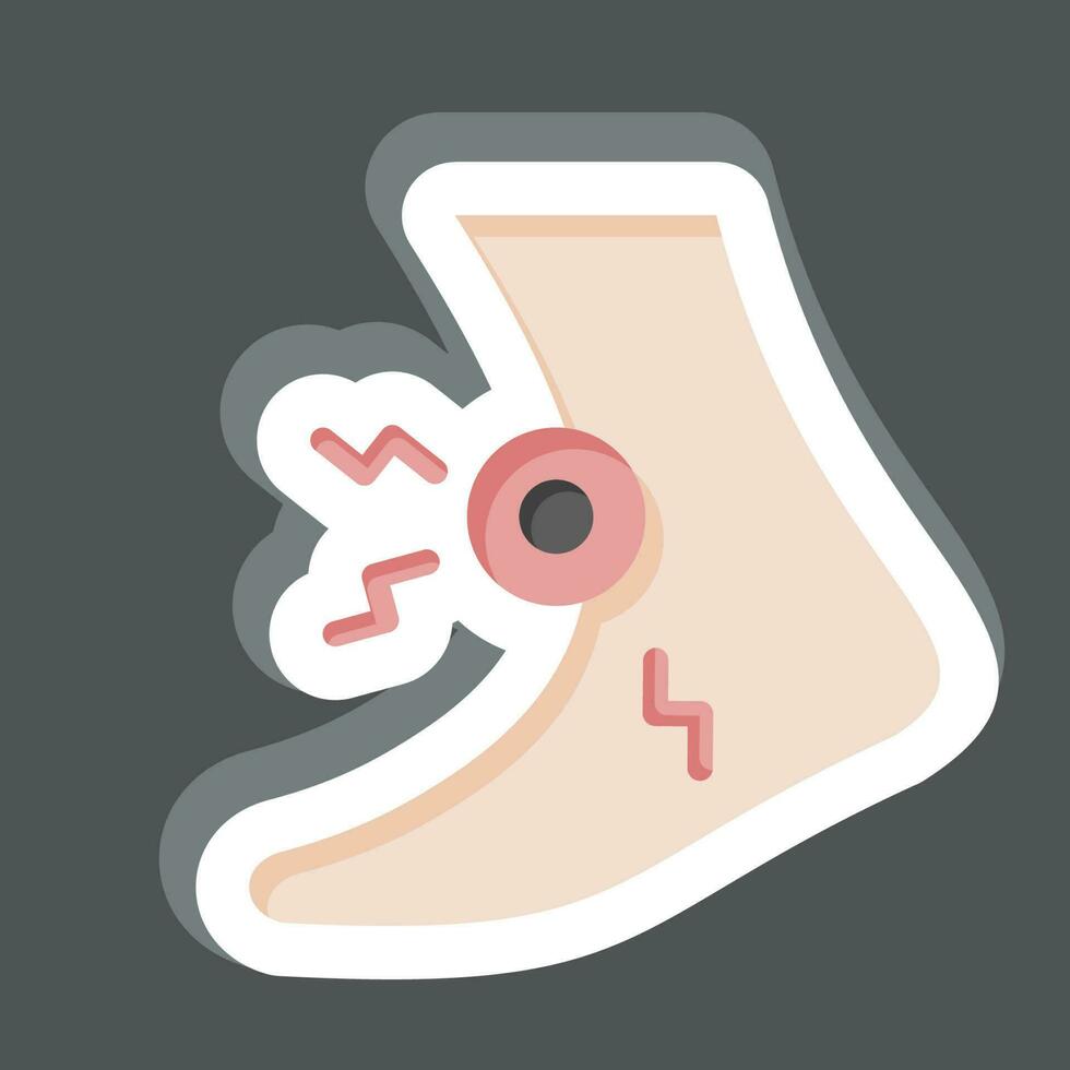 Sticker Foot. related to Body Ache symbol. simple design editable. simple illustration vector