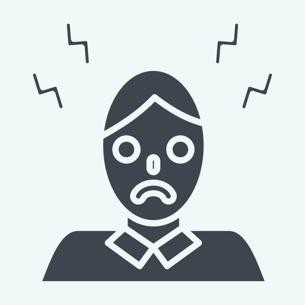 Icon Headache. related to Body Ache symbol. glyph style. simple design editable. simple illustration vector