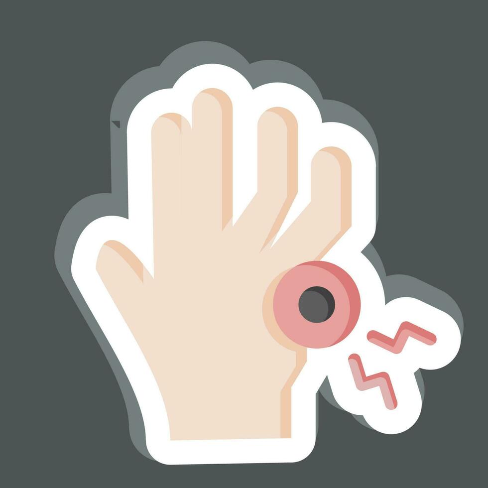 Sticker Finger. related to Body Ache symbol. simple design editable. simple illustration vector