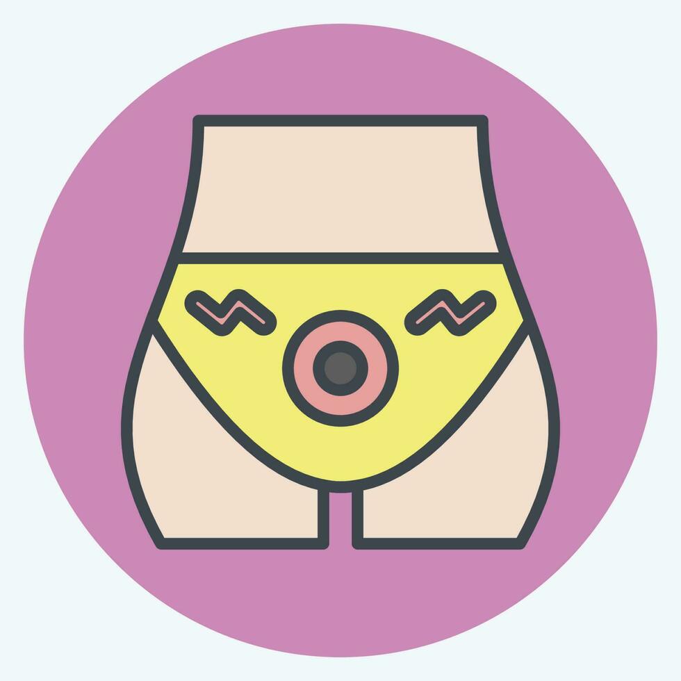 Icon Hemorrhoids. related to Body Ache symbol. color mate style. simple design editable. simple illustration vector