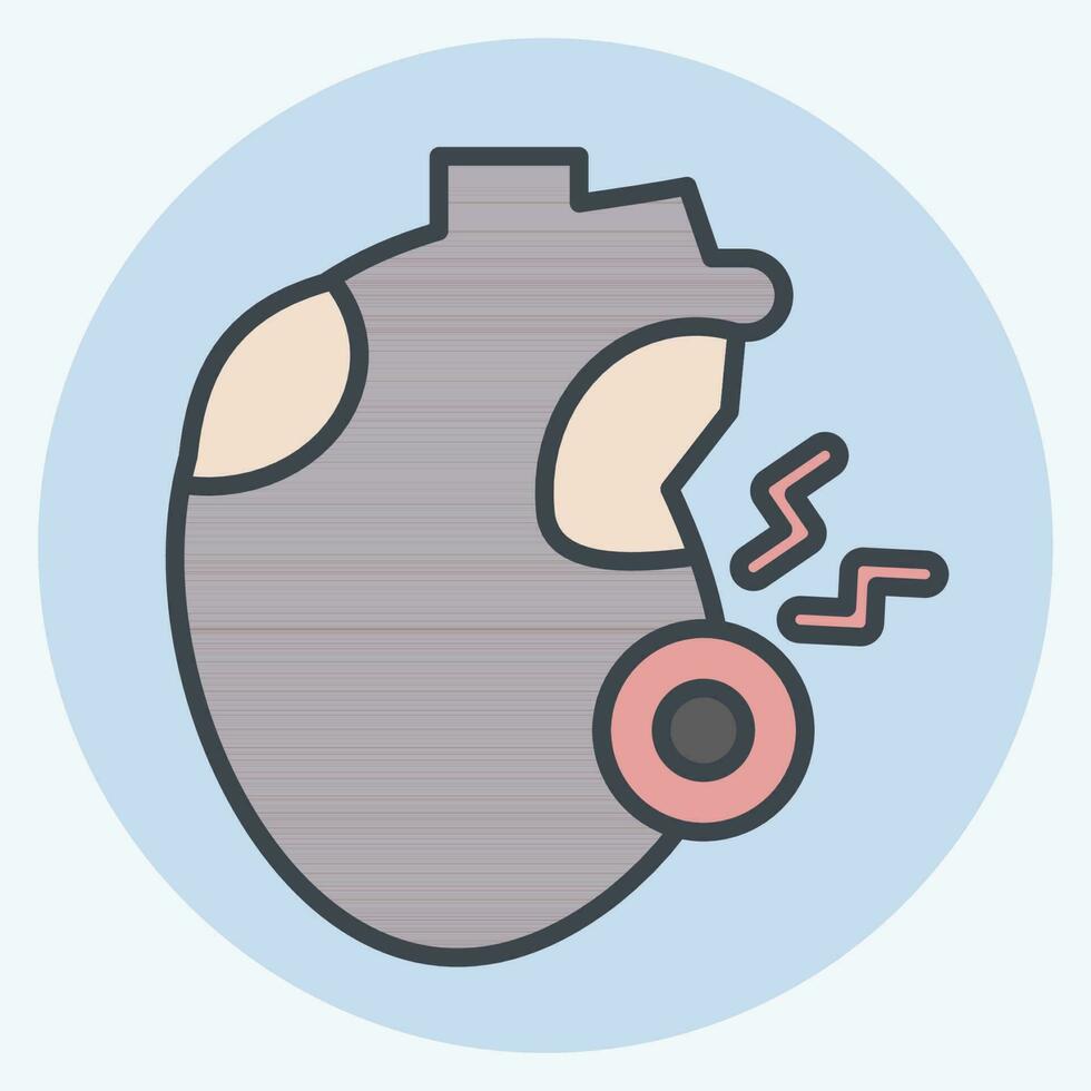 Icon Heartache. related to Body Ache symbol. color mate style. simple design editable. simple illustration vector