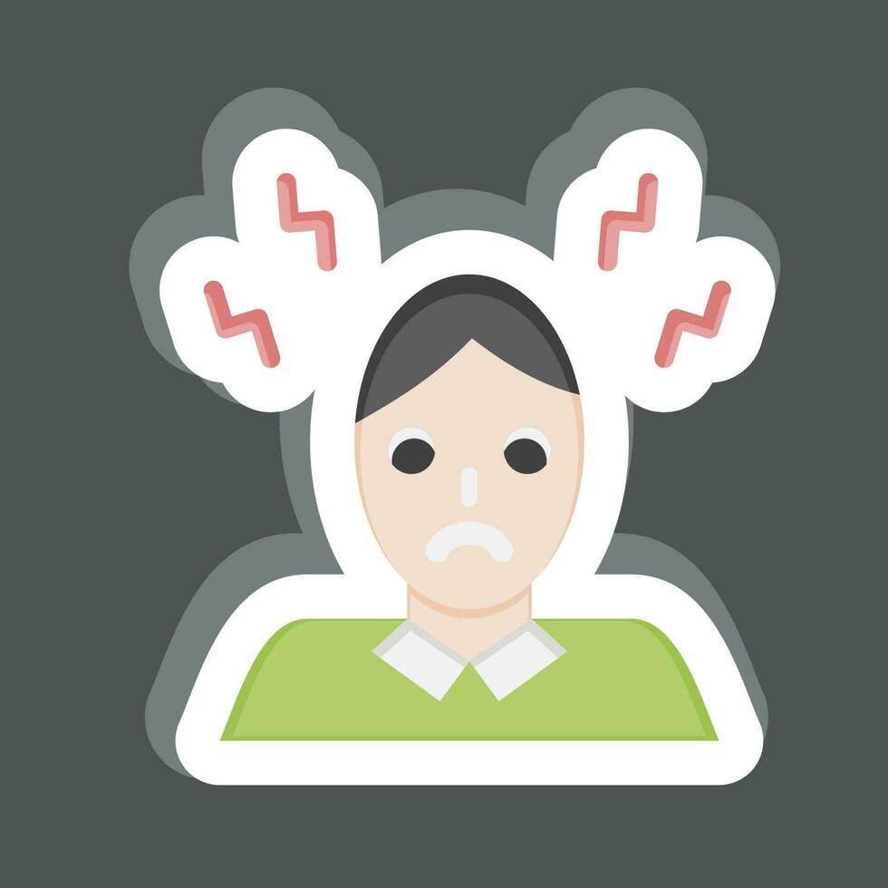 Sticker Headache. related to Body Ache symbol. simple design editable. simple illustration vector