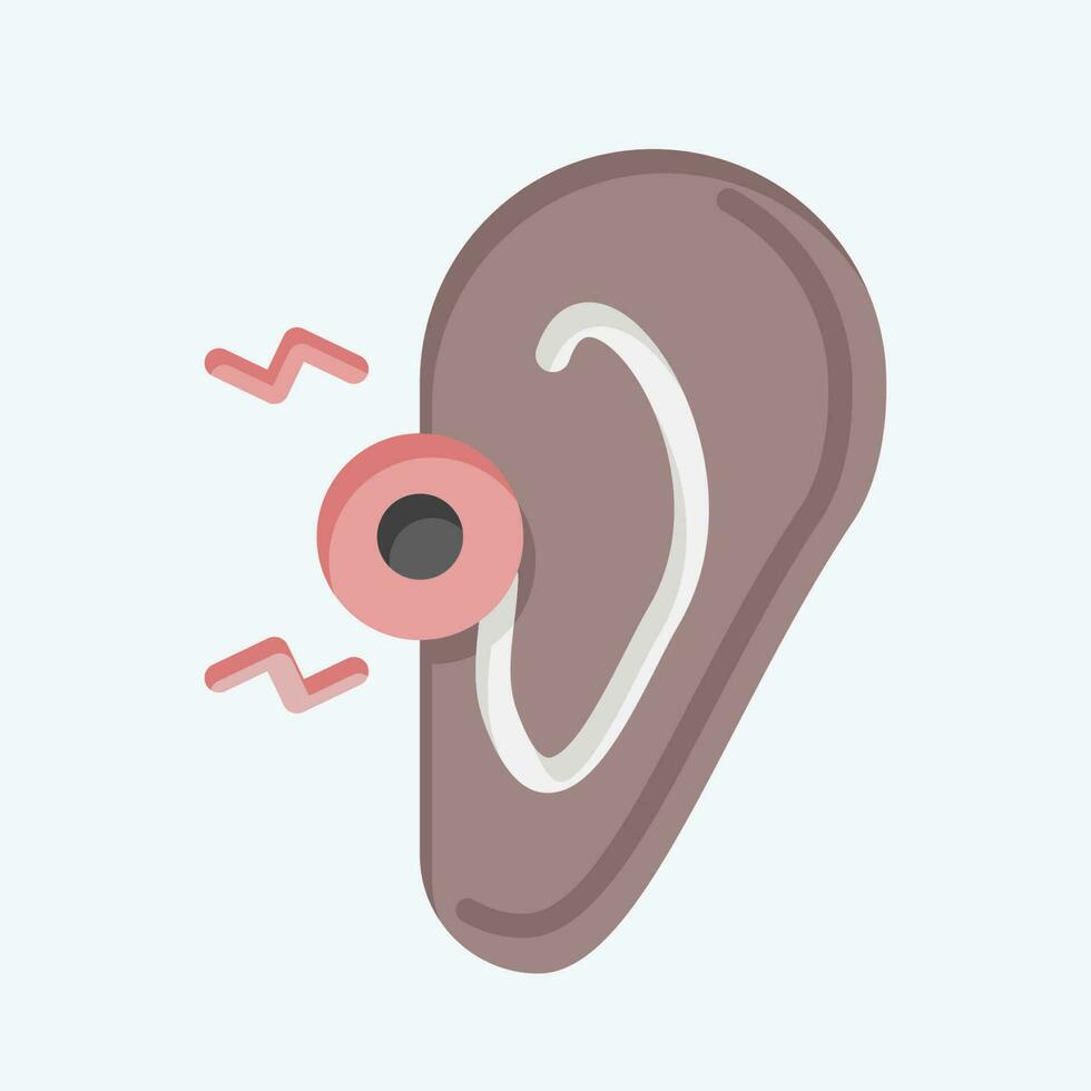 Icon Ear. related to Body Ache symbol. flat style. simple design editable. simple illustration vector