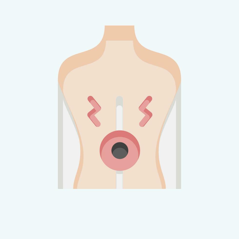 icono espalda dolor. relacionado a cuerpo dolor símbolo. plano estilo. sencillo diseño editable. sencillo ilustración vector