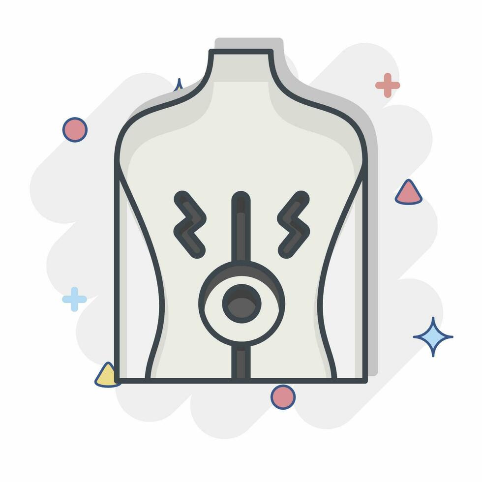 Icon Back Pain. related to Body Ache symbol. comic style. simple design editable. simple illustration vector