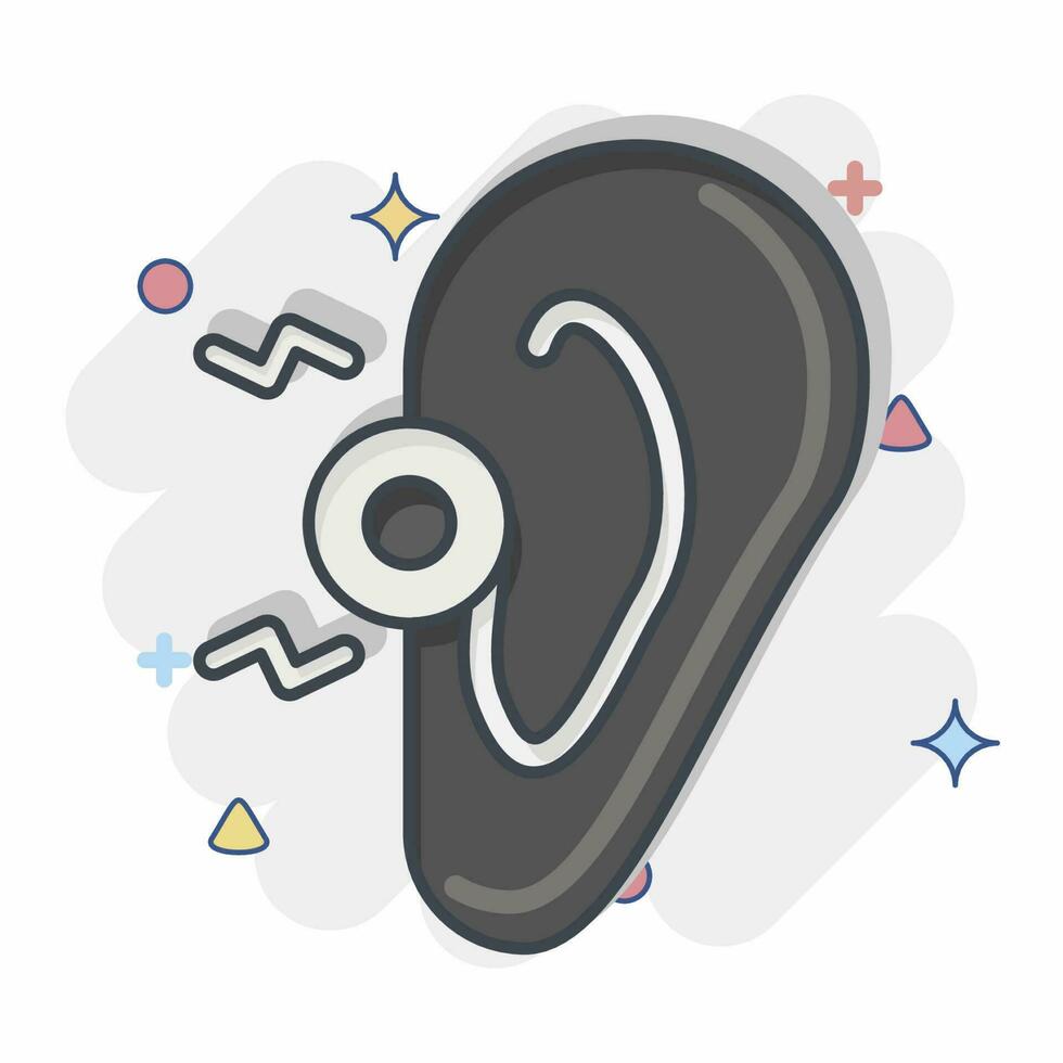 Icon Ear. related to Body Ache symbol. comic style. simple design editable. simple illustration vector