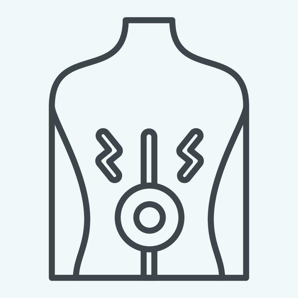 Icon Back Pain. related to Body Ache symbol. line style. simple design editable. simple illustration vector
