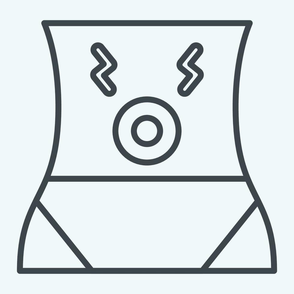 Icon Abdominal Pain. related to Body Ache symbol. line style. simple design editable. simple illustration vector