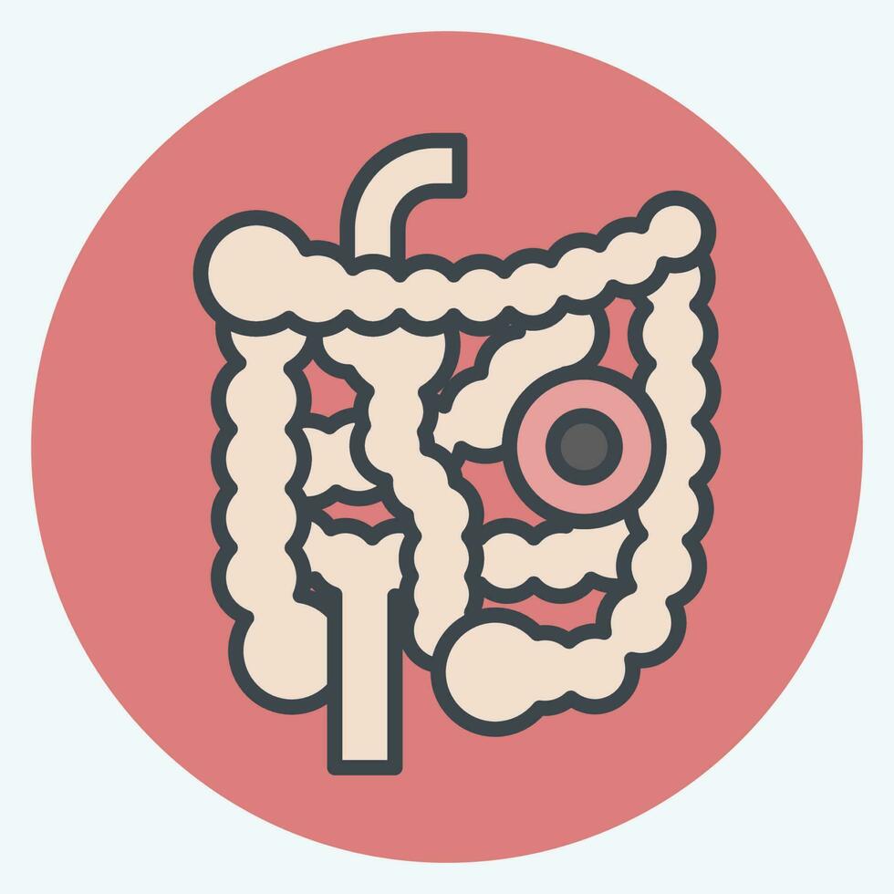 Icon Bowels. related to Body Ache symbol. color mate style. simple design editable. simple illustration vector