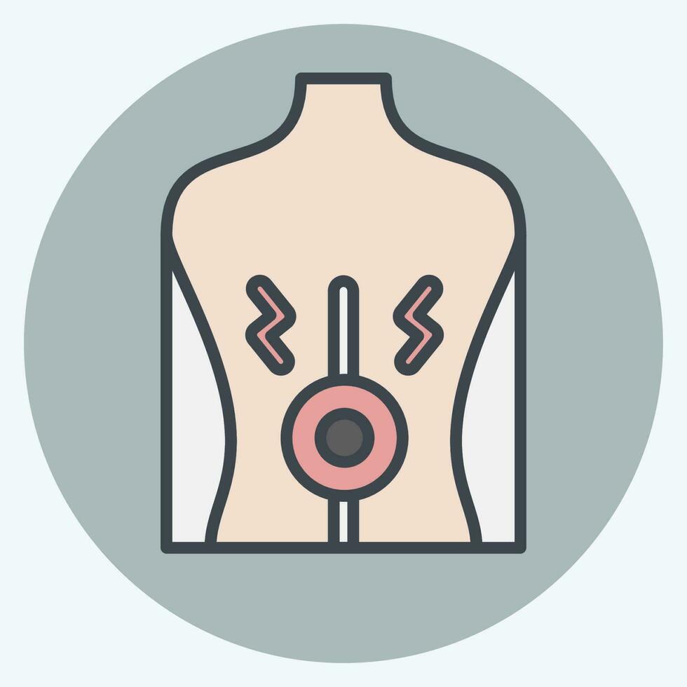 Icon Back Pain. related to Body Ache symbol. color mate style. simple design editable. simple illustration vector