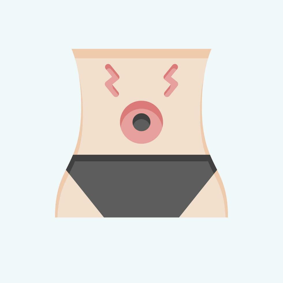 icono abdominal dolor. relacionado a cuerpo dolor símbolo. plano estilo. sencillo diseño editable. sencillo ilustración vector