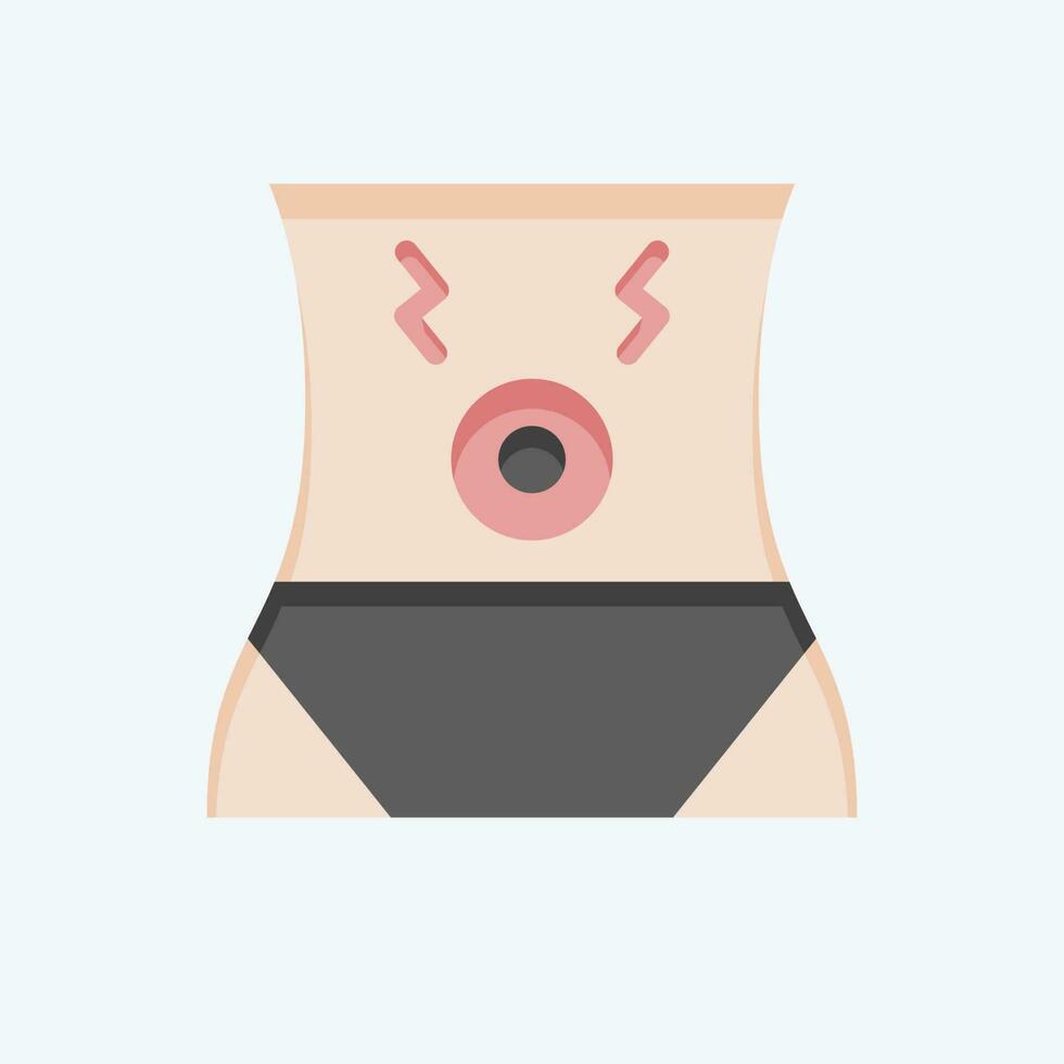 Icon Abdominal Pain. related to Body Ache symbol. flat style. simple design editable. simple illustration vector