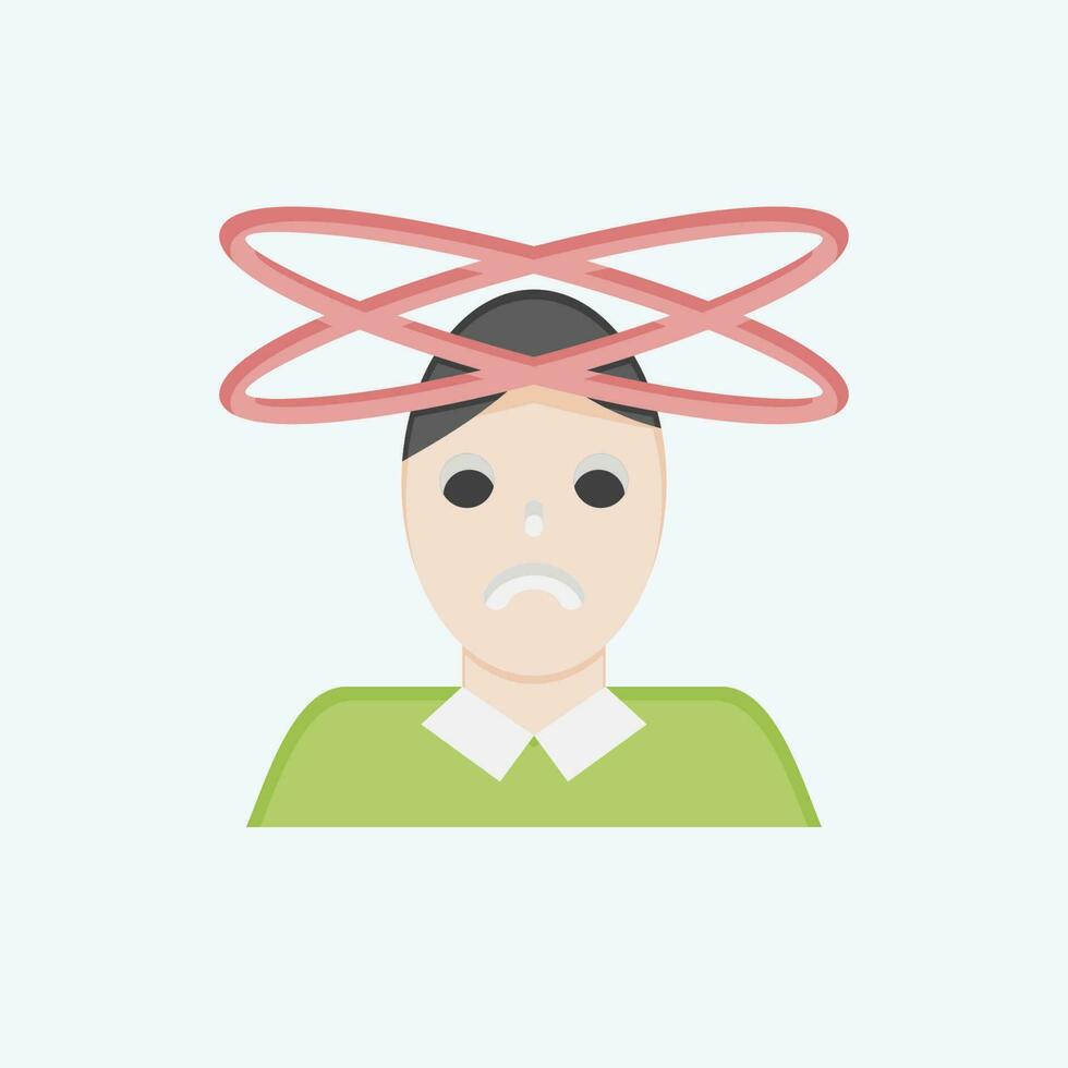 Icon Dizziness. related to Body Ache symbol. flat style. simple design editable. simple illustration vector
