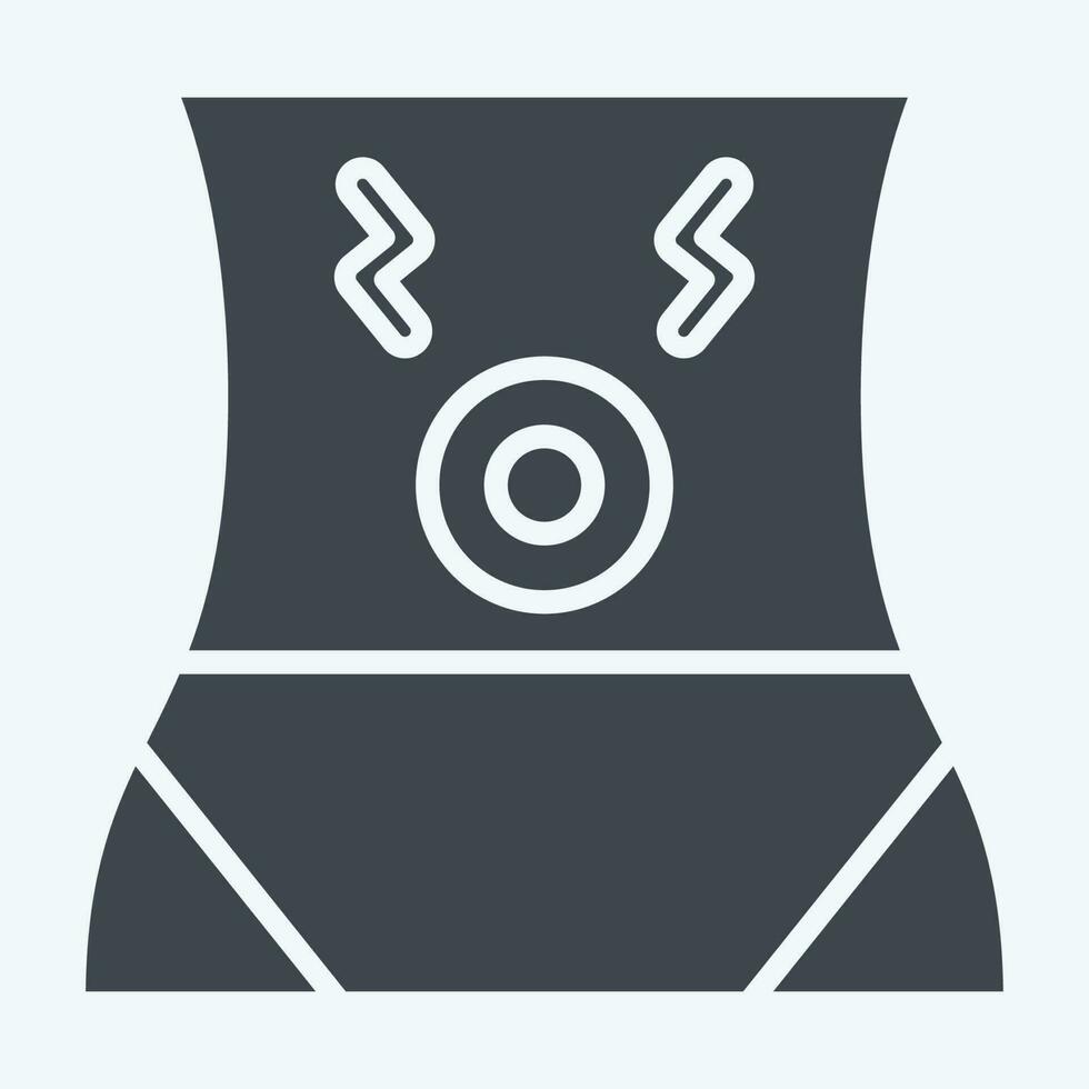 Icon Abdominal Pain. related to Body Ache symbol. glyph style. simple design editable. simple illustration vector
